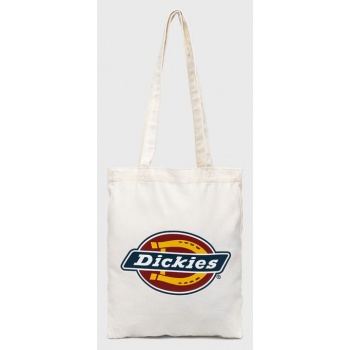 τσάντα dickies χρώμα άσπρο 100% βαμβάκι