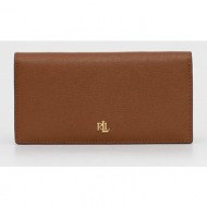 δερμάτινο πορτοφόλι lauren ralph lauren γυναικείo, χρώμα: καφέ φόδρα: 100% πολυεστέρας
κύριο υλικό: 