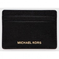 δερμάτινη θήκη για κάρτες michael michael kors γυναικεία, χρώμα: μαύρο