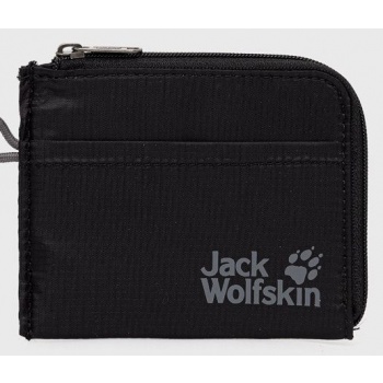 πορτοφόλι jack wolfskin χρώμα μαύρο φόδρα 100%