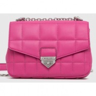 δερμάτινη τσάντα michael michael kors χρώμα: ροζ 100% δέρμα πρόβατου
