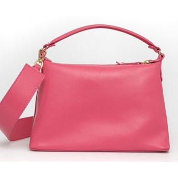 δερμάτινη τσάντα liu jo χρώμα μοβ 100% φυσικό δέρμα
