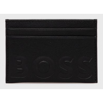 δερμάτινη θήκη για κάρτες boss χρώμα μαύρο κύριο υλικό