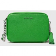 δερμάτινη τσάντα michael michael kors χρώμα: πράσινο φυσικό δέρμα