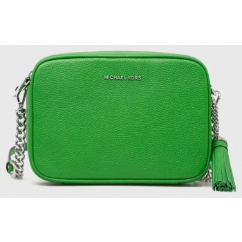 δερμάτινη τσάντα michael michael kors χρώμα πράσινο φυσικό