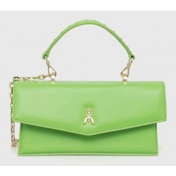 δερμάτινη τσάντα patrizia pepe χρώμα πράσινο