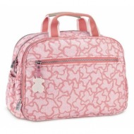 τσάντα tous χρώμα: ροζ συνθετικό ύφασμα, φυσικό δέρμα