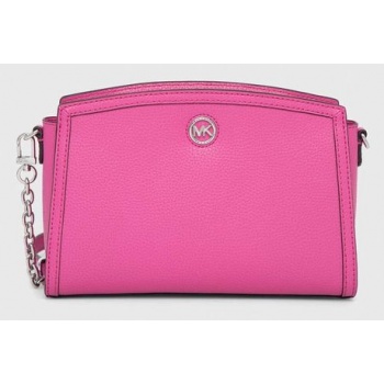 δερμάτινη τσάντα michael michael kors χρώμα ροζ φυσικό