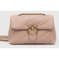 δερμάτινη τσάντα pinko χρώμα: ροζ κύριο υλικό: φυσικό δέρμα
φόδρα: 50% βαμβάκι, 50% poliuretan