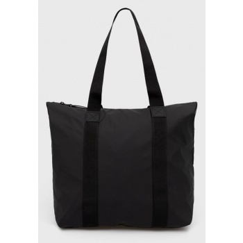 τσάντα rains 12250 tote bag rush χρώμα μαύρο υλικό 1 100%