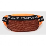 τσάντα φάκελος tommy jeans χρώμα: πορτοκαλί 100% πολυεστέρας