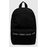 σακίδιο πλάτης tommy jeans χρώμα: μαύρο 100% πολυεστέρας