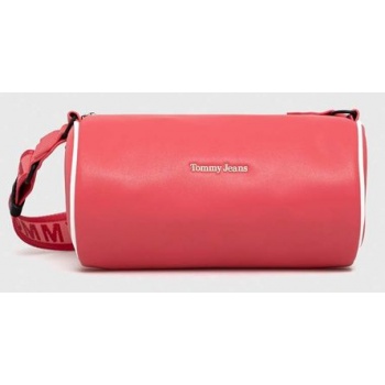 τσάντα tommy jeans χρώμα ροζ 100% poliuretan