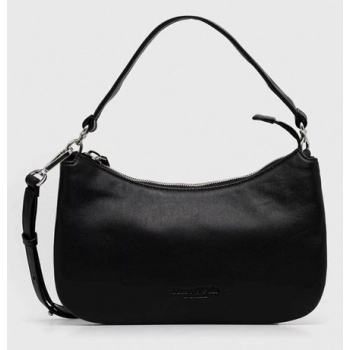 δερμάτινη τσάντα marc o`polo χρώμα μαύρο κύριο υλικό 100%