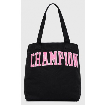 βαμβακερή τσάντα champion χρώμα μαύρο κύριο υλικό 100%
