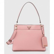 τσάντα guess χρώμα: ροζ 100% poliuretan