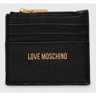 θήκη για κάρτες love moschino χρώμα: μαύρο 100% poliuretan
