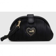 τσάντα love moschino χρώμα: μαύρο 100% pu - πολυουρεθάνη