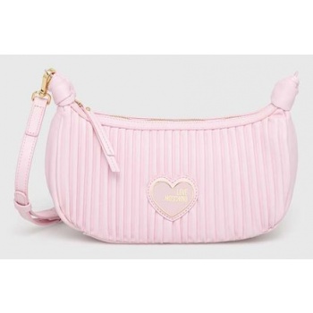 τσάντα love moschino χρώμα ροζ 100% pu - πολυουρεθάνη