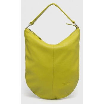 δερμάτινη τσάντα marc o`polo χρώμα πράσινο κύριο υλικό
