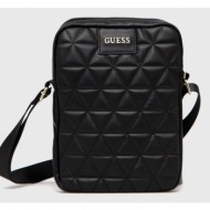 τσάντα για tablet guess χρώμα: μαύρο συνθετικό ύφασμα, υφαντικό υλικό