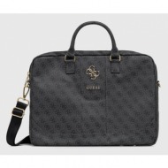 τσάντα φορητού υπολογιστή guess χρώμα: γκρι συνθετικό ύφασμα