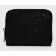 δερμάτινο πορτοφόλι answear lab γυναικεία, χρώμα: μαύρο 100% δέρμα