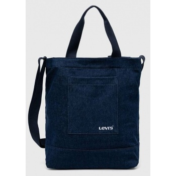 βαμβακερή τσάντα levi`s χρώμα ναυτικό μπλε 100% βαμβάκι
