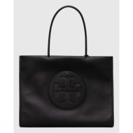 τσάντα tory burch χρώμα: μαύρο δερμάτινη απομίμηση