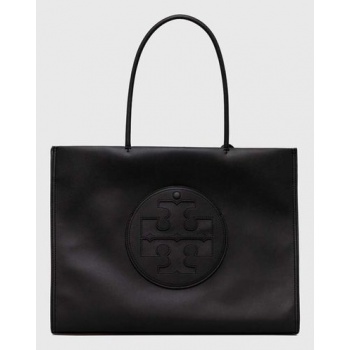 τσάντα tory burch χρώμα μαύρο δερμάτινη απομίμηση