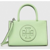 τσάντα tory burch χρώμα: πράσινο δερμάτινη απομίμηση
