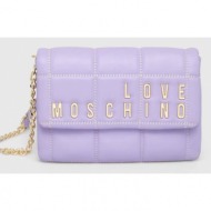 τσάντα love moschino χρώμα: μοβ 100% poliuretan