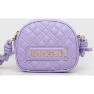 τσάντα love moschino χρώμα: μοβ 100% pu - πολυουρεθάνη