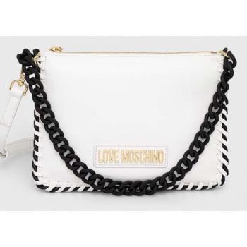 τσάντα love moschino χρώμα άσπρο 100% pu - πολυουρεθάνη