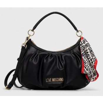 τσάντα love moschino χρώμα μαύρο 100% pu - πολυουρεθάνη