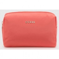 τσάντα καλλυντικών guess χρώμα: ροζ 100% πολυεστέρας