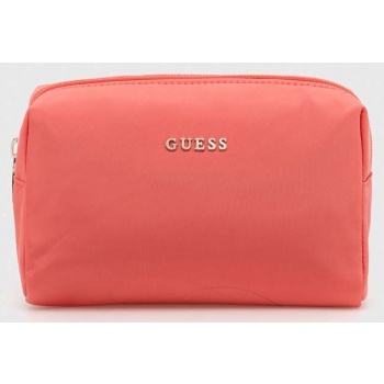 τσάντα καλλυντικών guess χρώμα ροζ 100% πολυεστέρας