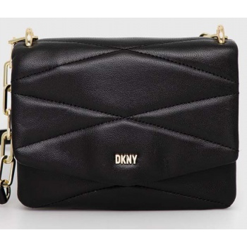 δερμάτινη τσάντα dkny χρώμα μαύρο 100% φυσικό δέρμα
