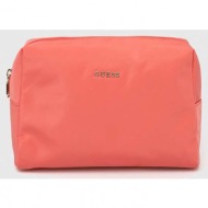 τσάντα καλλυντικών guess χρώμα: ροζ 100% πολυεστέρας