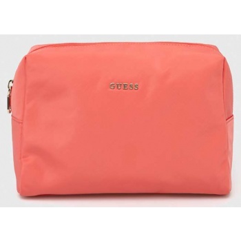τσάντα καλλυντικών guess χρώμα ροζ 100% πολυεστέρας