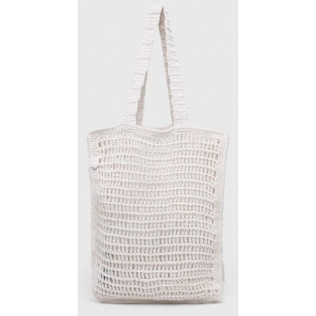 τσάντα abercrombie & fitch χρώμα άσπρο 100% βαμβάκι