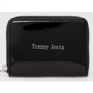 πορτοφόλι tommy jeans χρώμα: μαύρο 100% poliuretan