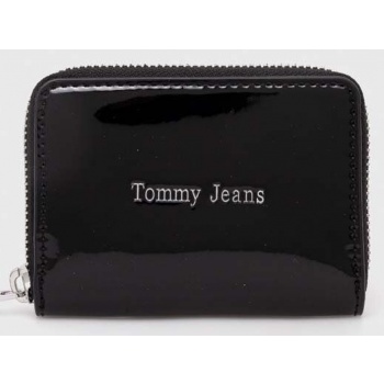 πορτοφόλι tommy jeans χρώμα μαύρο 100% poliuretan