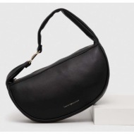 τσάντα tommy hilfiger χρώμα: μαύρο 51% ανακυκλωμένος πολυεστέρας, 49% poliuretan