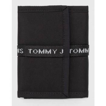 πορτοφόλι tommy jeans χρώμα μαύρο 100% ανακυκλωμένος