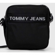 σακκίδιο tommy jeans χρώμα: μαύρο 100% ανακυκλωμένος πολυεστέρας