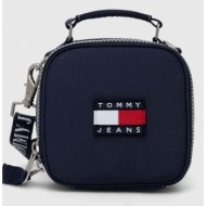τσάντα tommy jeans χρώμα: ναυτικό μπλε 100% ανακυκλωμένο πολυαμίδιο