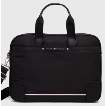 τσάντα φορητού υπολογιστή tommy hilfiger χρώμα μαύρο 85%
