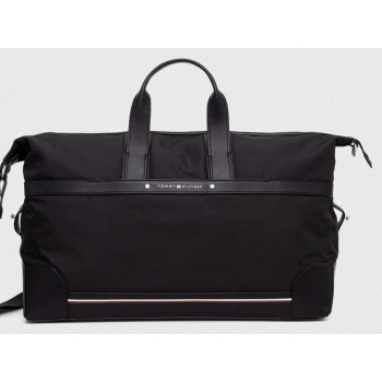 τσάντα tommy hilfiger χρώμα μαύρο 60% repreve, 40%