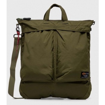 τσάντα alpha industries χρώμα πράσινο κύριο υλικό 100%